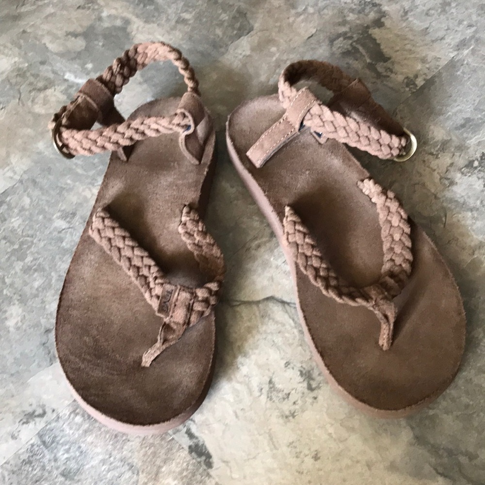 Brown Teva braided sandals